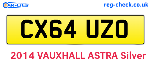 CX64UZO are the vehicle registration plates.