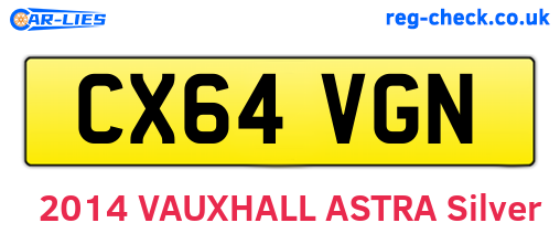 CX64VGN are the vehicle registration plates.