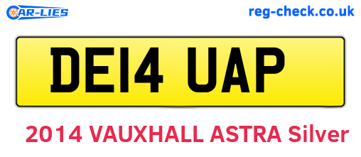 DE14UAP are the vehicle registration plates.