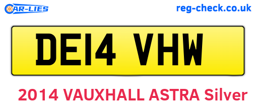 DE14VHW are the vehicle registration plates.