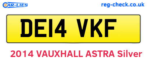 DE14VKF are the vehicle registration plates.