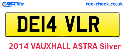 DE14VLR are the vehicle registration plates.