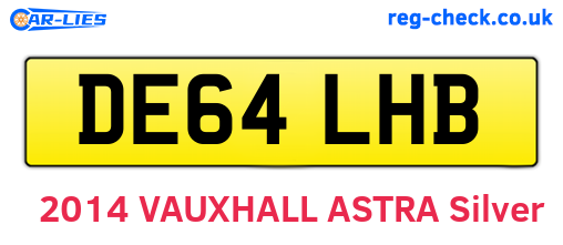 DE64LHB are the vehicle registration plates.