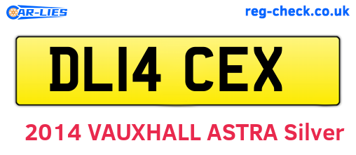 DL14CEX are the vehicle registration plates.