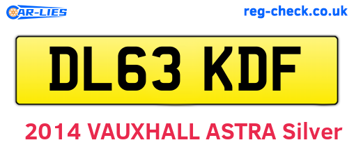 DL63KDF are the vehicle registration plates.