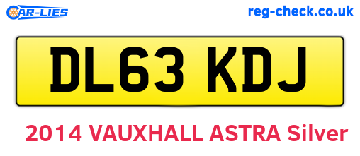 DL63KDJ are the vehicle registration plates.