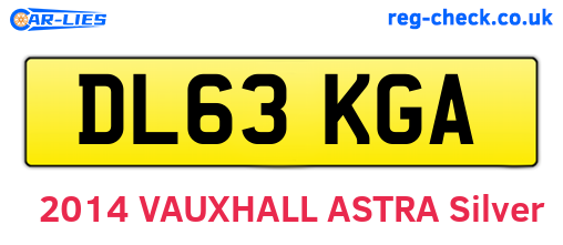 DL63KGA are the vehicle registration plates.