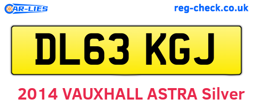 DL63KGJ are the vehicle registration plates.