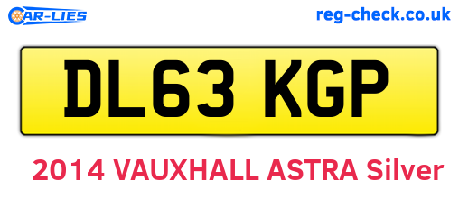 DL63KGP are the vehicle registration plates.