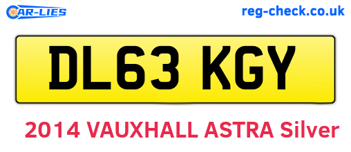DL63KGY are the vehicle registration plates.