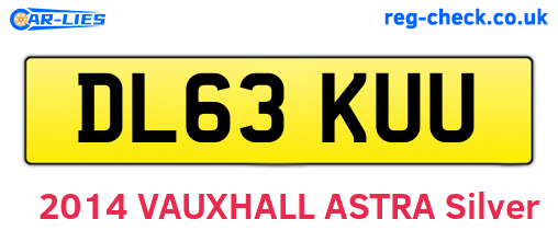 DL63KUU are the vehicle registration plates.