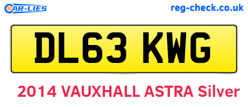 DL63KWG are the vehicle registration plates.