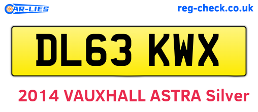 DL63KWX are the vehicle registration plates.