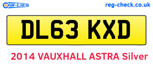 DL63KXD are the vehicle registration plates.