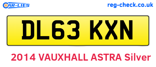 DL63KXN are the vehicle registration plates.