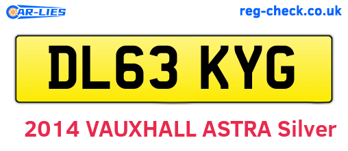 DL63KYG are the vehicle registration plates.