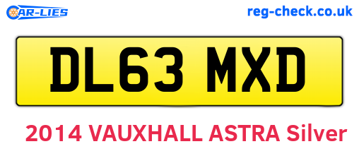 DL63MXD are the vehicle registration plates.