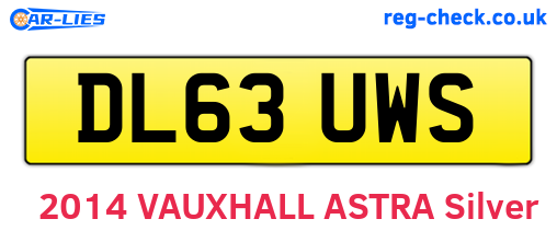 DL63UWS are the vehicle registration plates.