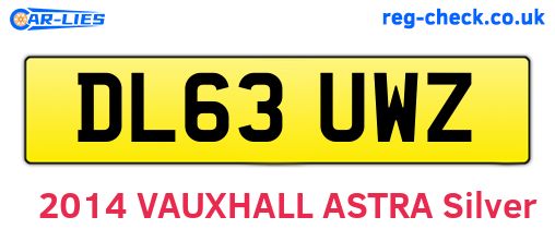 DL63UWZ are the vehicle registration plates.