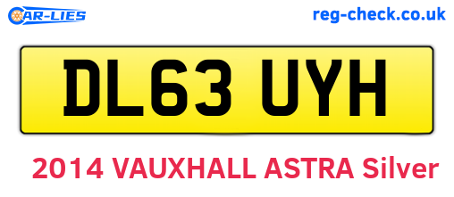 DL63UYH are the vehicle registration plates.
