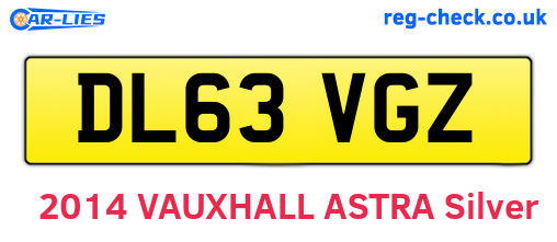 DL63VGZ are the vehicle registration plates.