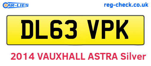 DL63VPK are the vehicle registration plates.