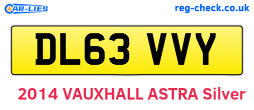 DL63VVY are the vehicle registration plates.