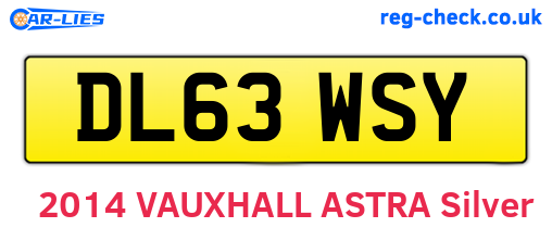 DL63WSY are the vehicle registration plates.