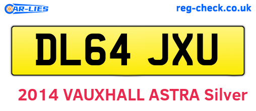 DL64JXU are the vehicle registration plates.