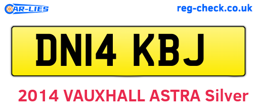 DN14KBJ are the vehicle registration plates.