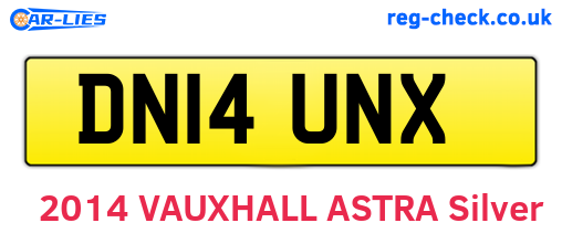 DN14UNX are the vehicle registration plates.