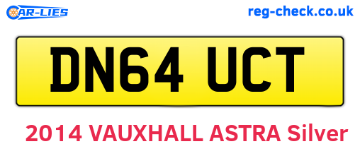 DN64UCT are the vehicle registration plates.