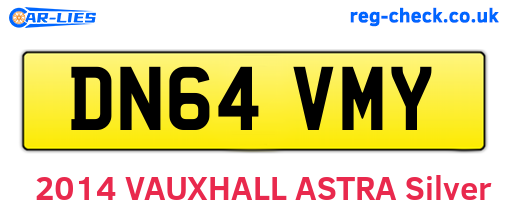 DN64VMY are the vehicle registration plates.