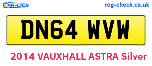 DN64WVW are the vehicle registration plates.