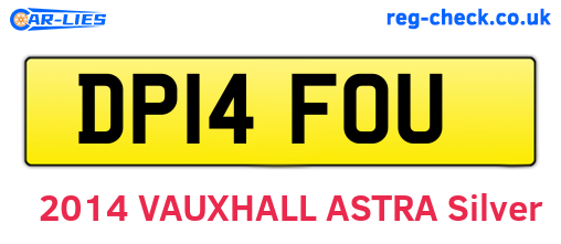 DP14FOU are the vehicle registration plates.
