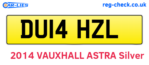 DU14HZL are the vehicle registration plates.