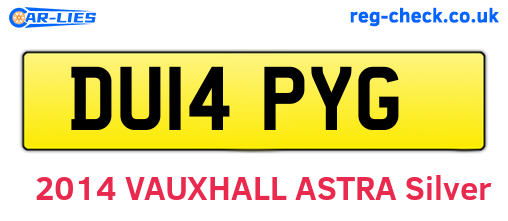 DU14PYG are the vehicle registration plates.