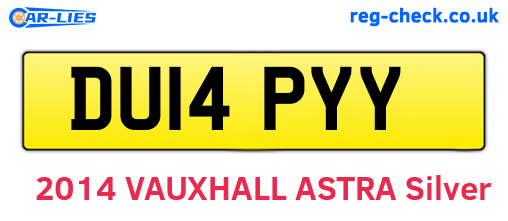 DU14PYY are the vehicle registration plates.