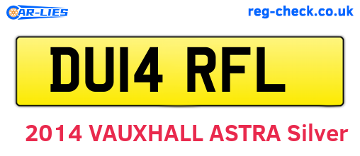 DU14RFL are the vehicle registration plates.