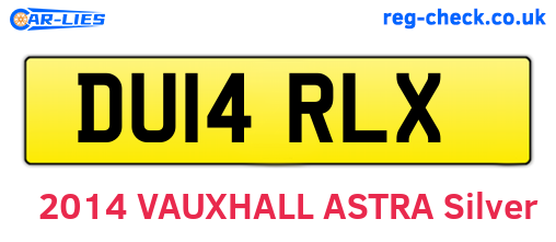 DU14RLX are the vehicle registration plates.