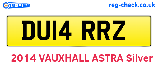 DU14RRZ are the vehicle registration plates.