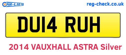 DU14RUH are the vehicle registration plates.