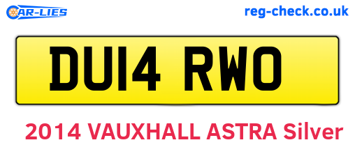 DU14RWO are the vehicle registration plates.