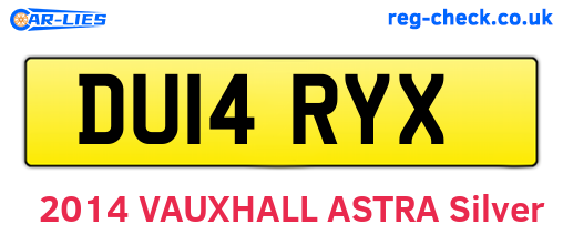 DU14RYX are the vehicle registration plates.