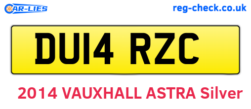 DU14RZC are the vehicle registration plates.