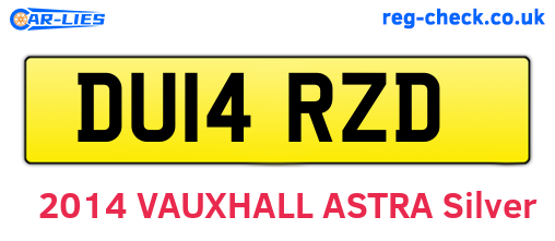 DU14RZD are the vehicle registration plates.