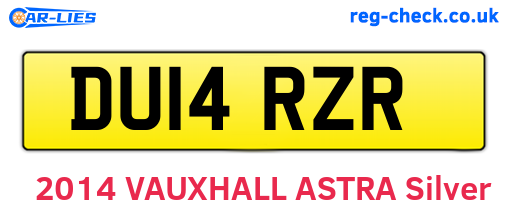 DU14RZR are the vehicle registration plates.