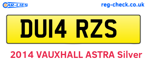 DU14RZS are the vehicle registration plates.