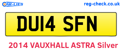 DU14SFN are the vehicle registration plates.