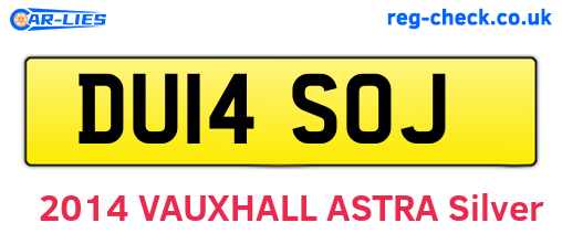 DU14SOJ are the vehicle registration plates.